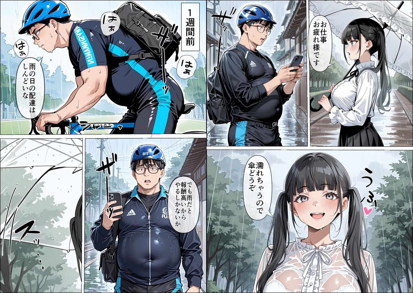 Ub●rの配達先で推しコンカフェ嬢が彼氏とヤってた話【ピココミック】