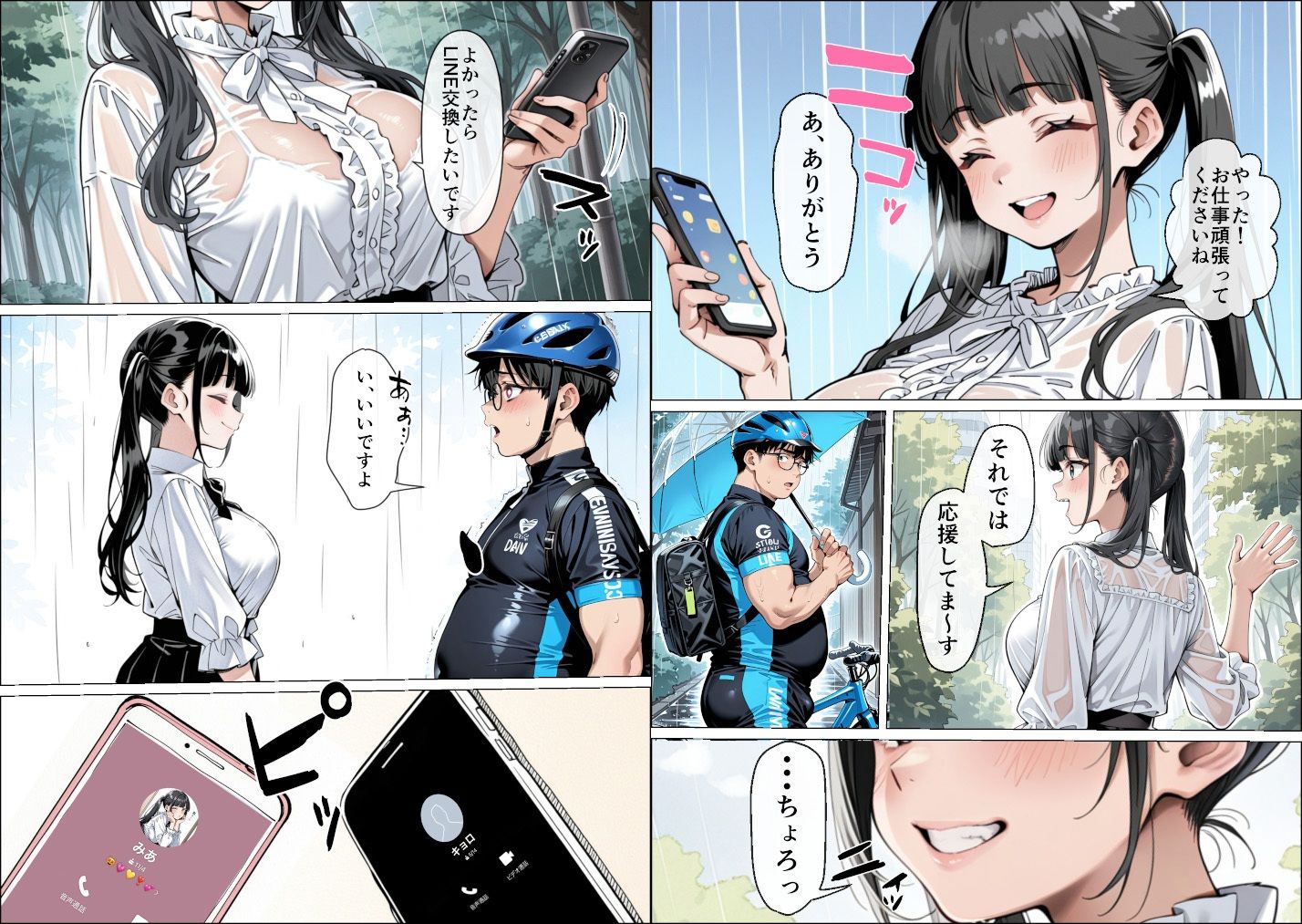 Ub●rの配達先で推しコンカフェ嬢が彼氏とヤってた話【ピココミック】