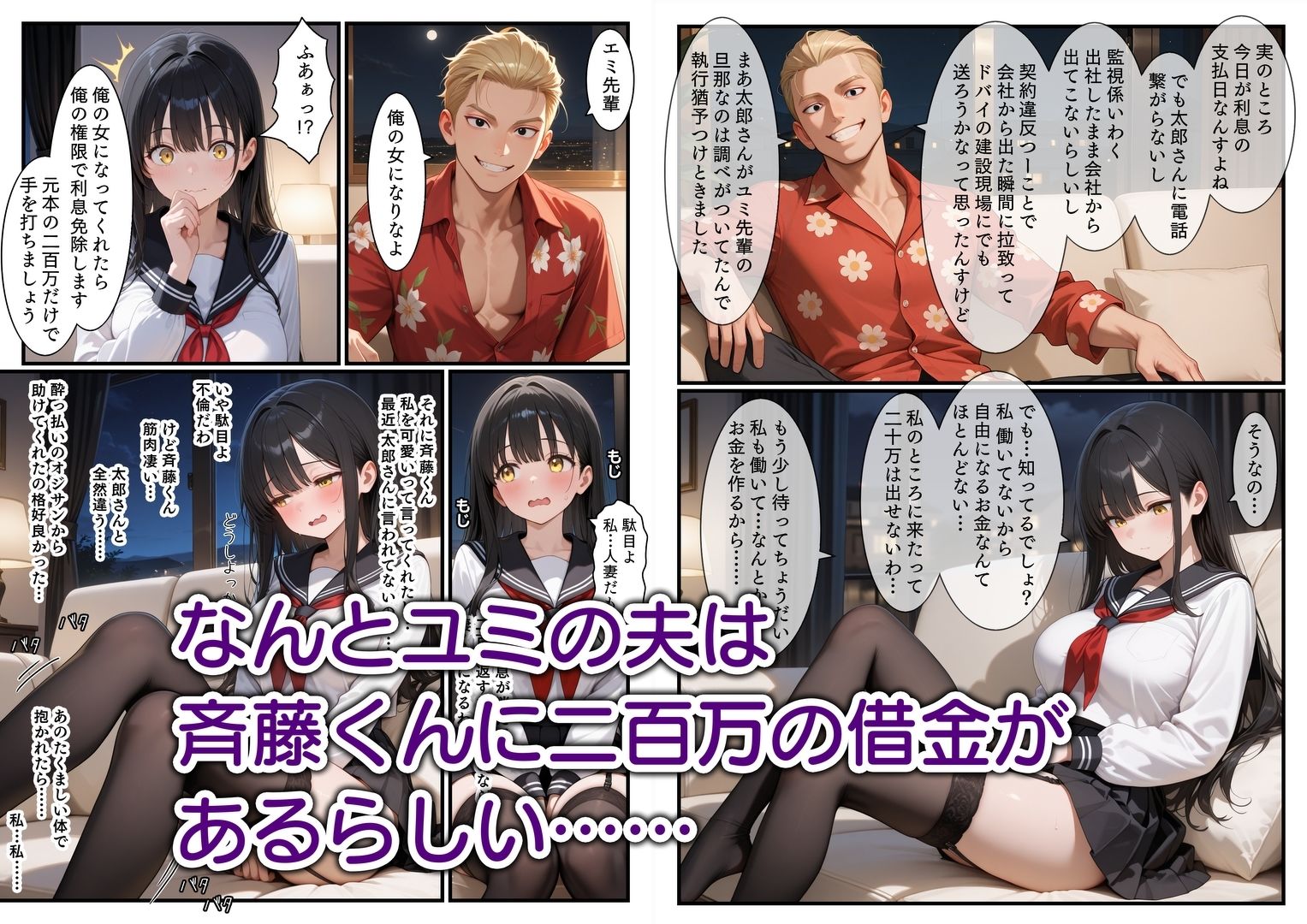 NTR 平成一桁生まれ主婦デカチン借金取りに堕ちる【エロ漫画専門店・南国ピンク】