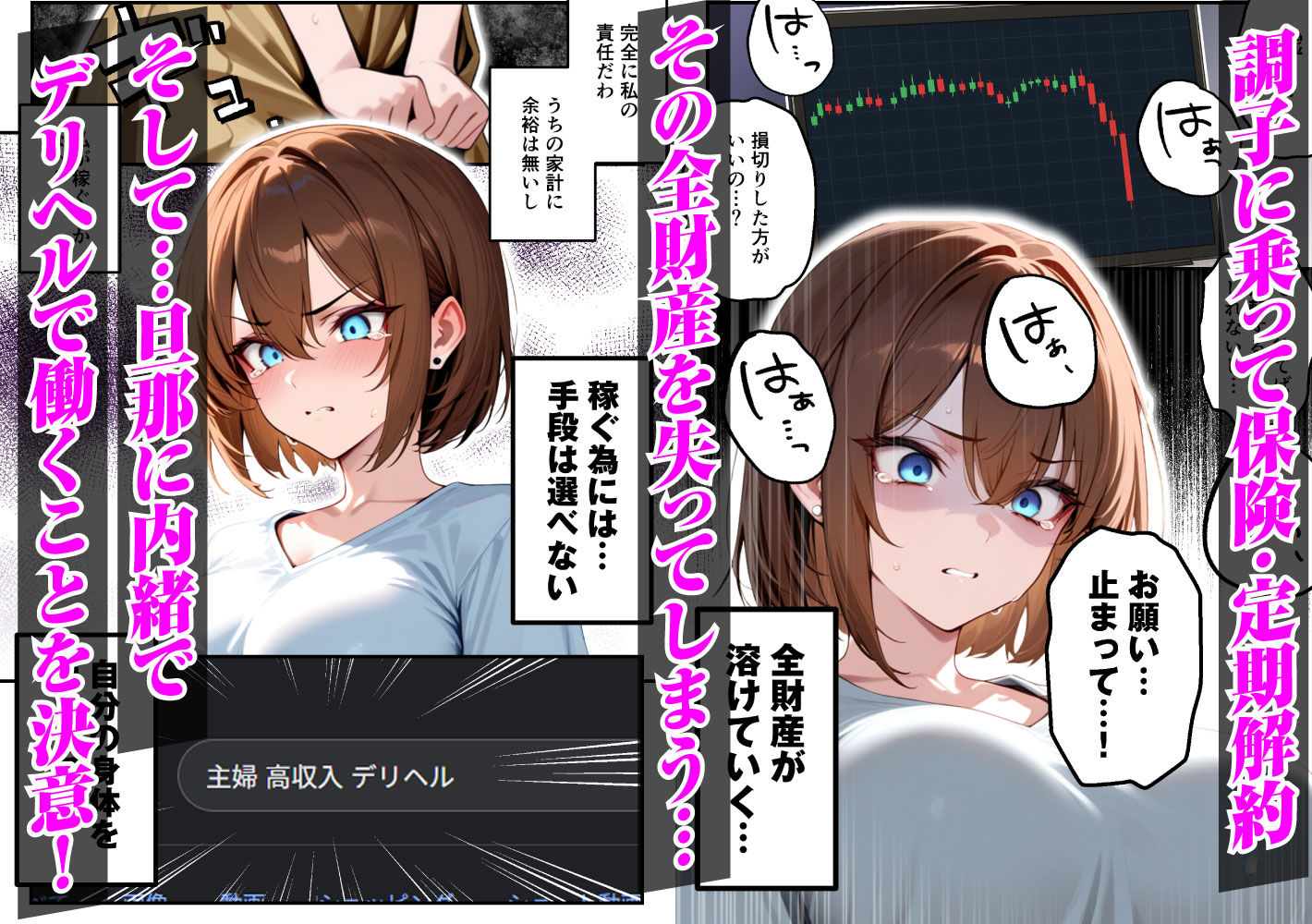 【人妻デリヘルNTR】デリヘル呼んだら先輩の妻が来た〜FXにハマった貞淑妻が堕ちるまで〜【あまくち工房】