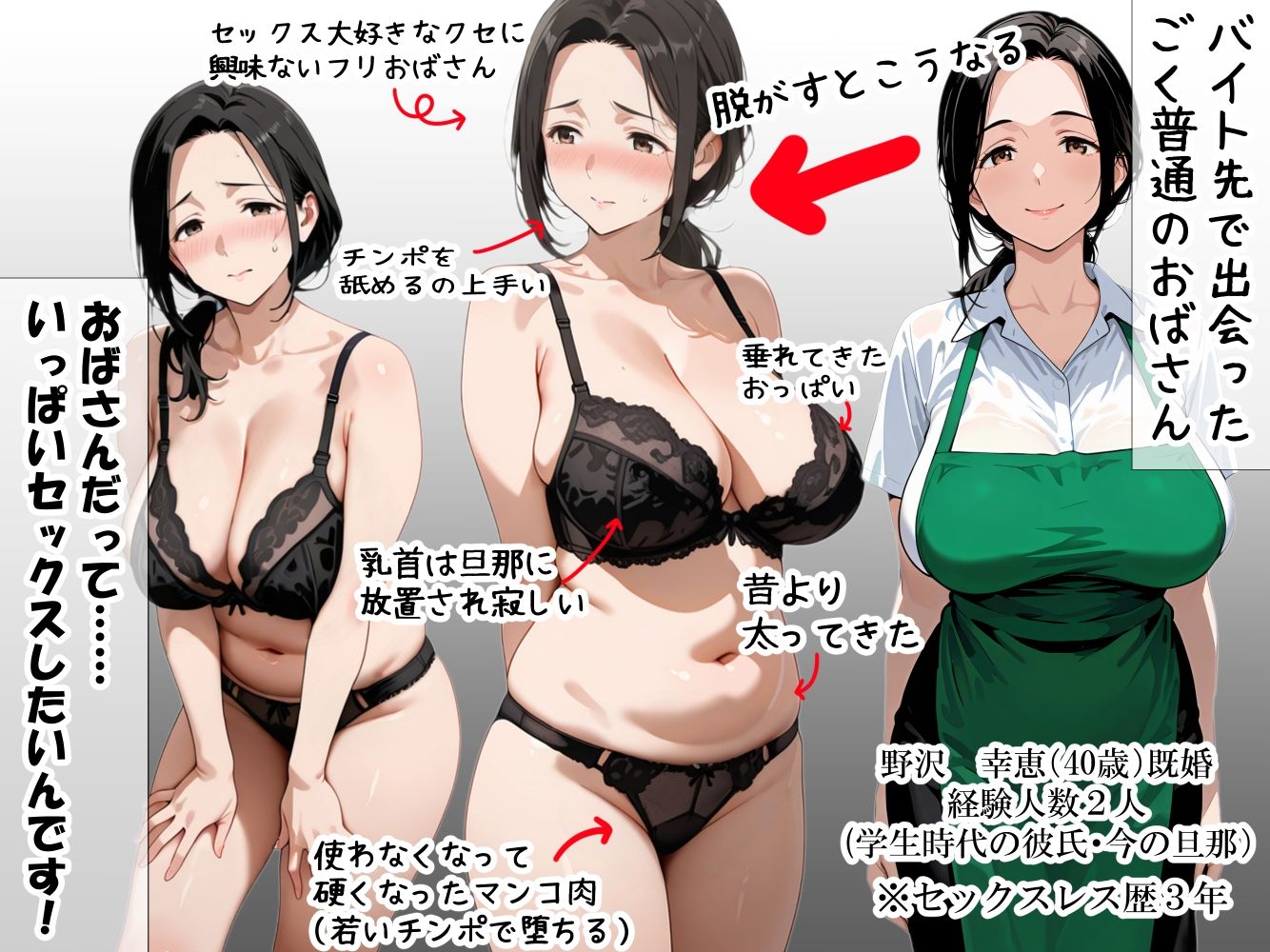 バイト先のパート主婦（40歳）を、 お持ち帰りしたら…欲求不満の膣は硬いチンポ一本即墜ちオナホ化 野沢幸恵（40歳）セックスレス歴・3年【ママか人妻か。】