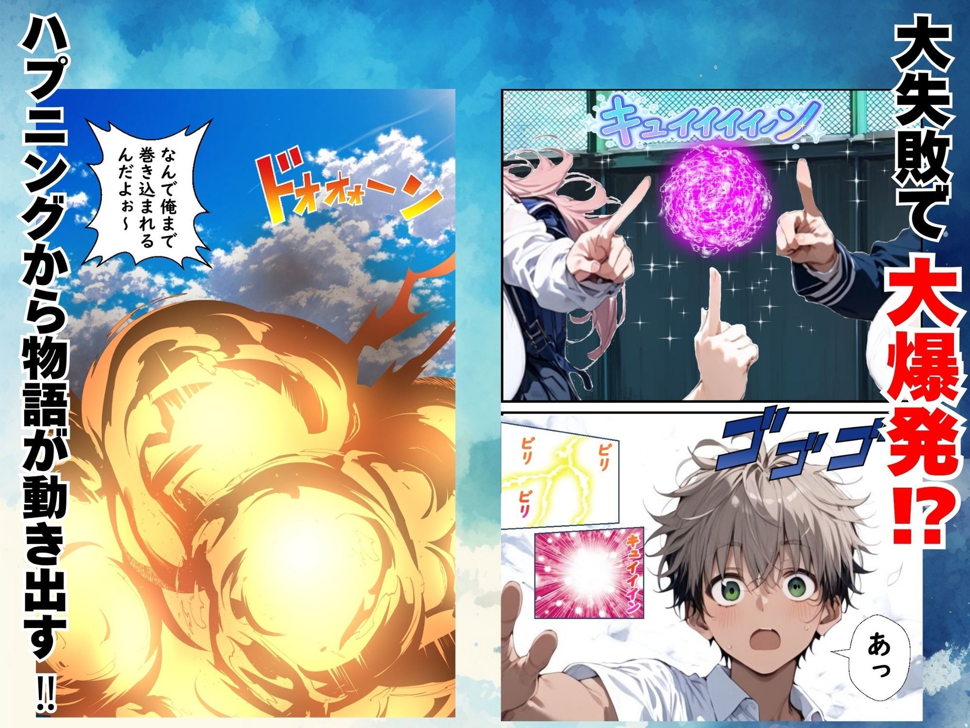 Hぷにんぐ 幼馴染魔法少女3人と魔法失敗でラッキースケベ連発のハーレム学園生活【むぎゅっと館】