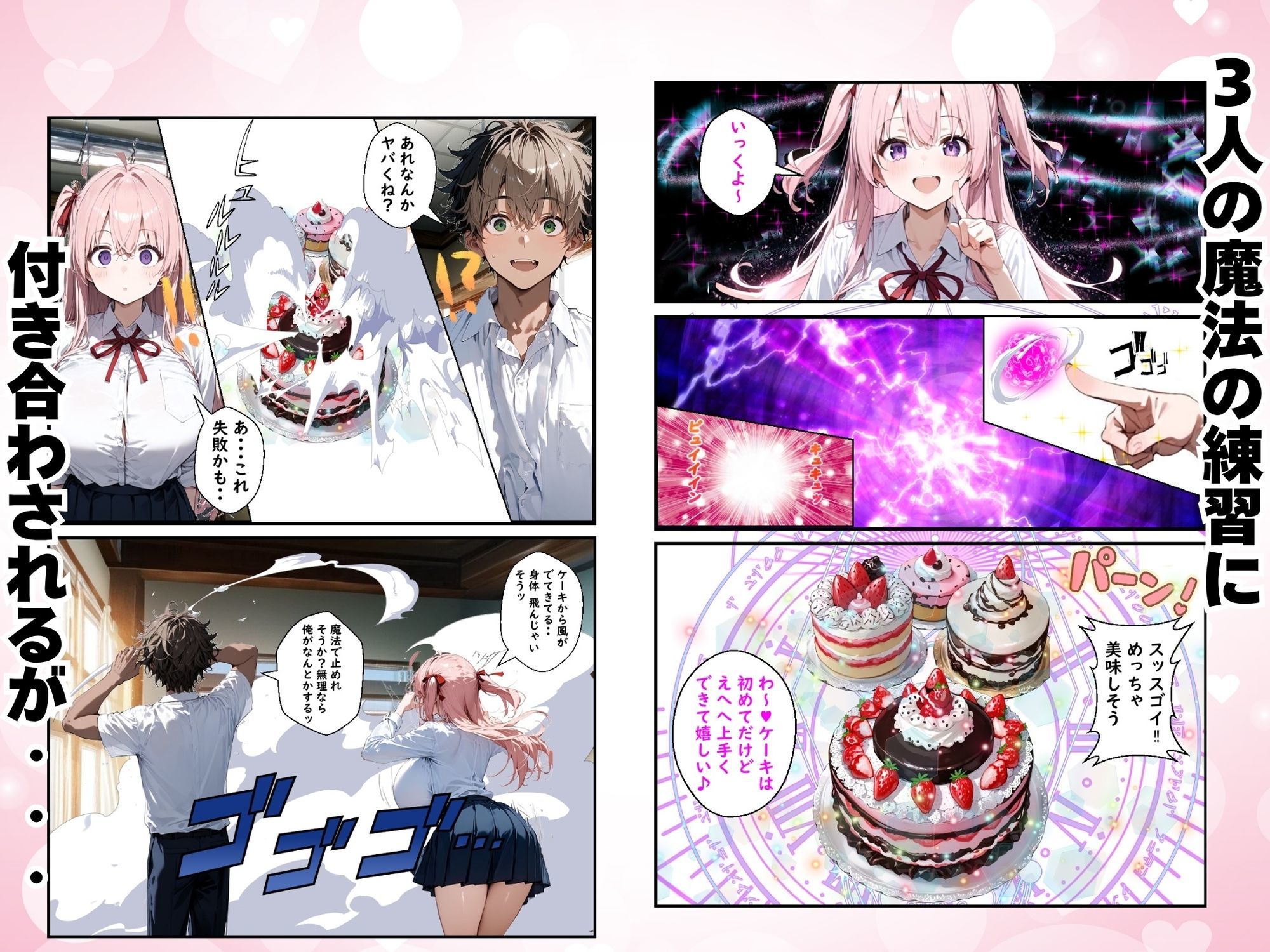 Hぷにんぐ 幼馴染魔法少女3人と魔法失敗でラッキースケベ連発のハーレム学園生活【むぎゅっと館】