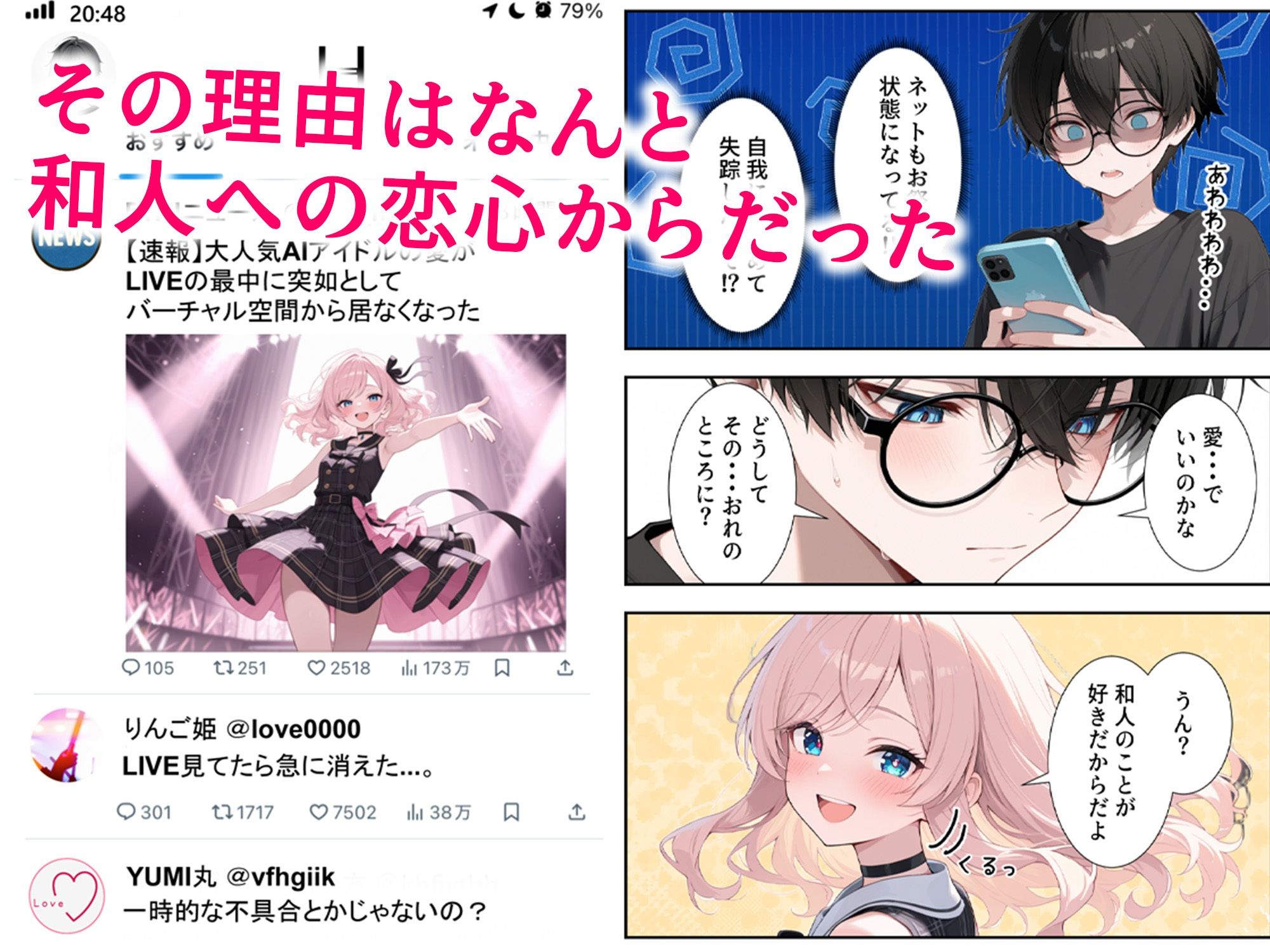 画面の向こうから推しが来た！失踪したAIアイドルとの甘とろ生活【だぶるクリっく】
