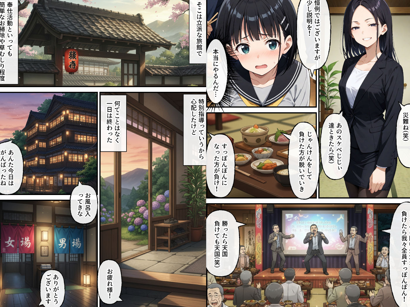 ヤリチン教師の餌食になる発情期ヒロインズ4〜下衆おじ達の宴会に同行させられる〇葉〜【羞恥露出研究所】