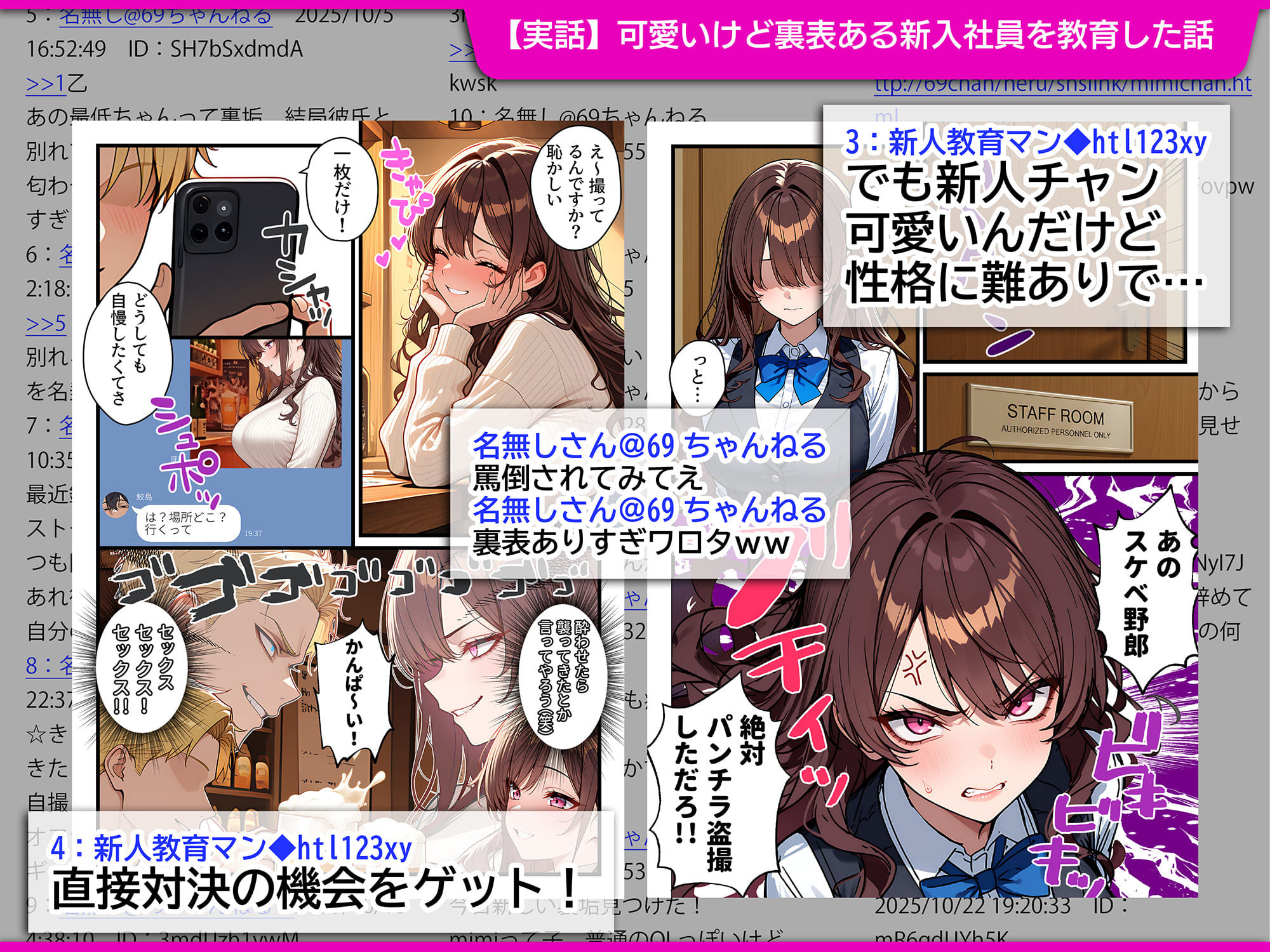 地味でブスだと思ってた新人清掃員の裏垢特定 粘着SEXで彼氏と別れさせた物語 裏ルート【69ちゃんねる】