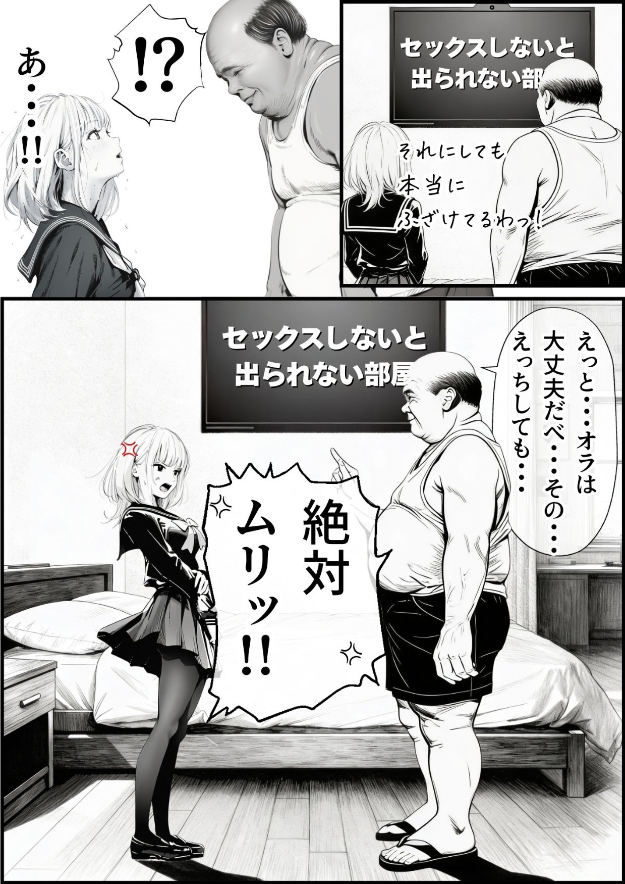 セックスしないと出られない部屋に親友のパパと閉じ込められたんですけど〜！？【竿役が種付けおじさんじゃないとヌケないんだが・・・】