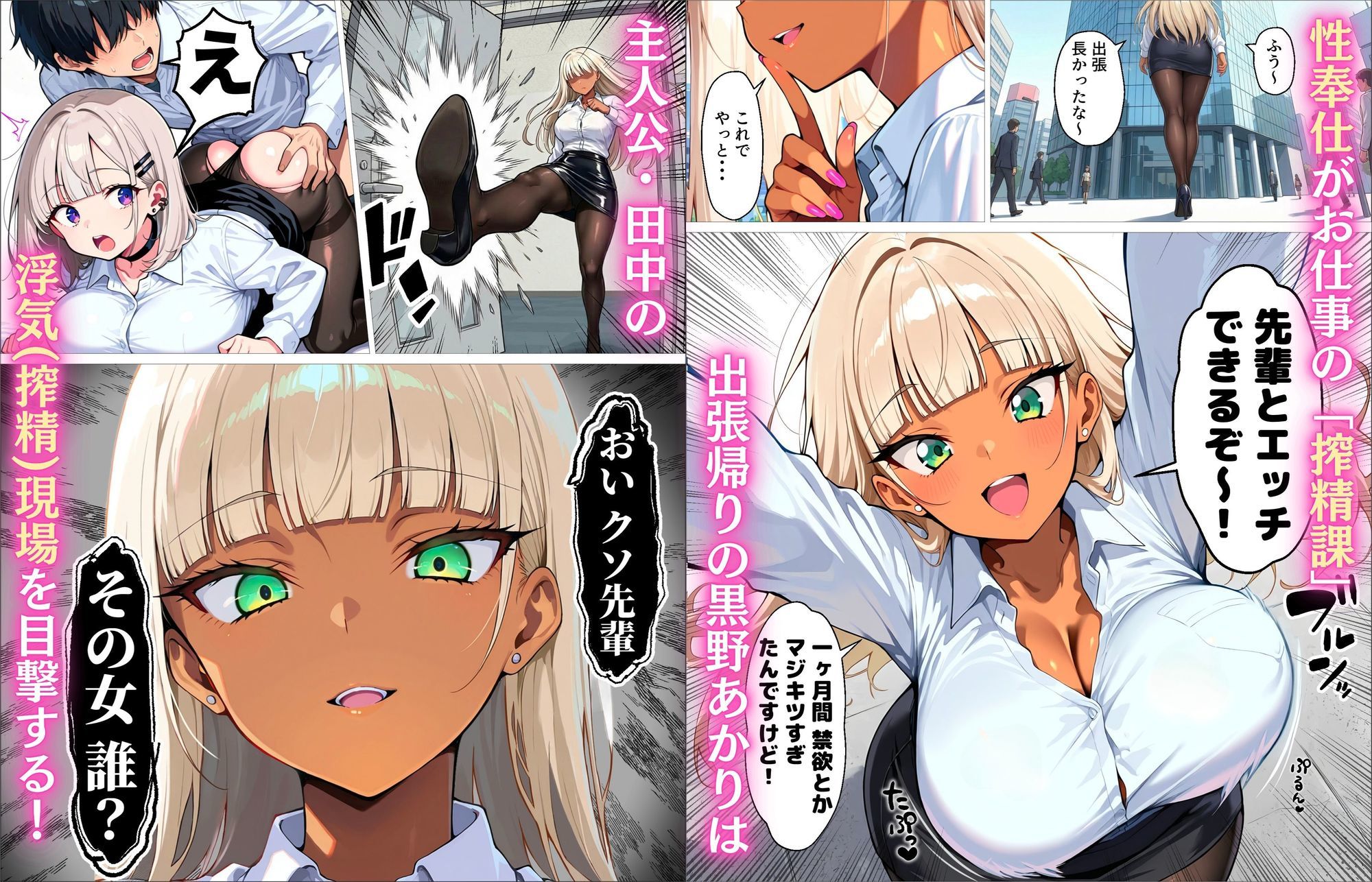 新卒の黒ギャルとダウナーギャルが「2人で」搾精してくれる話【okita】の無料抜きポイント画像