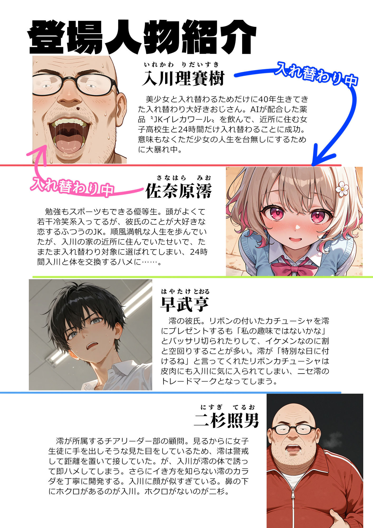 【無料エロ漫画】キモおじ⇔JK入れ替わりホームレス輪●地獄