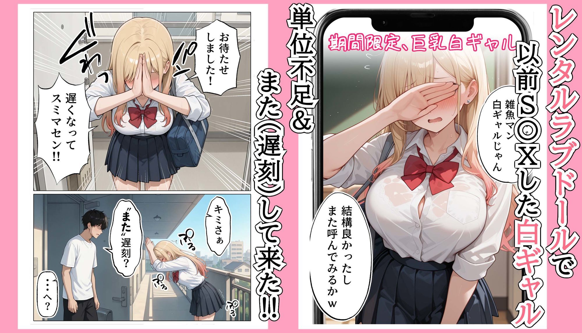 【無料エロ漫画】ラブドール頼んだら、白ギャルJKが来た