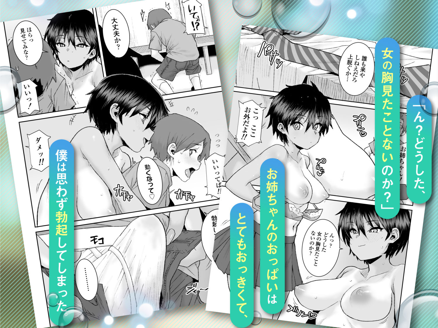 【無料エロ漫画】無口で気の強いボーイッシュなお姉ちゃんで僕は童貞を卒業しました