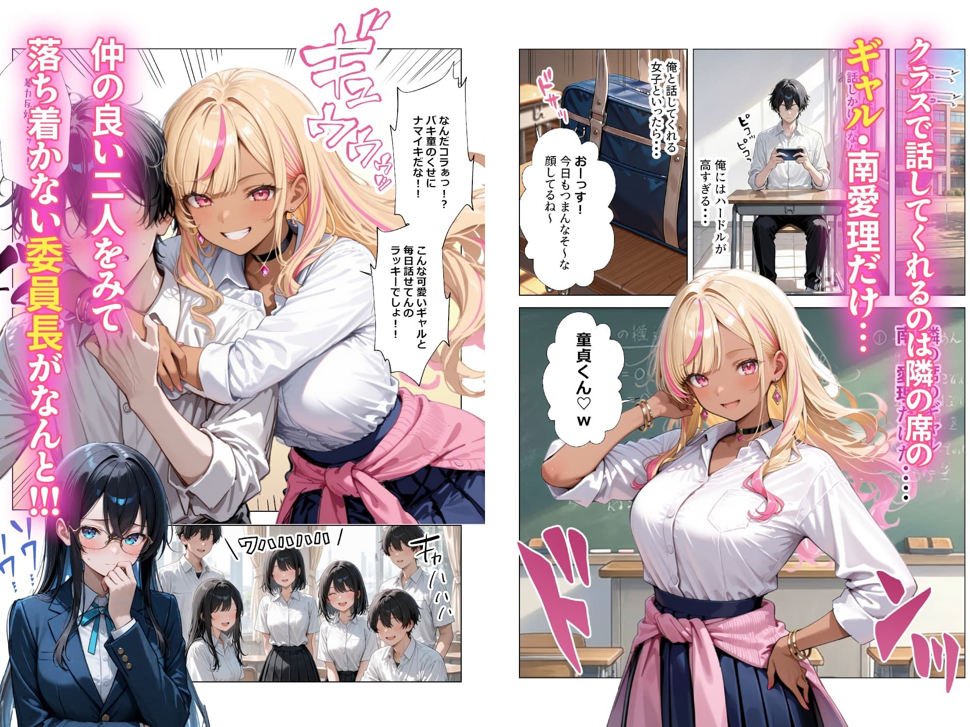 【無料エロ漫画】清楚彼女がいるのにギャルとの予行練習（生本番）がやめられない話