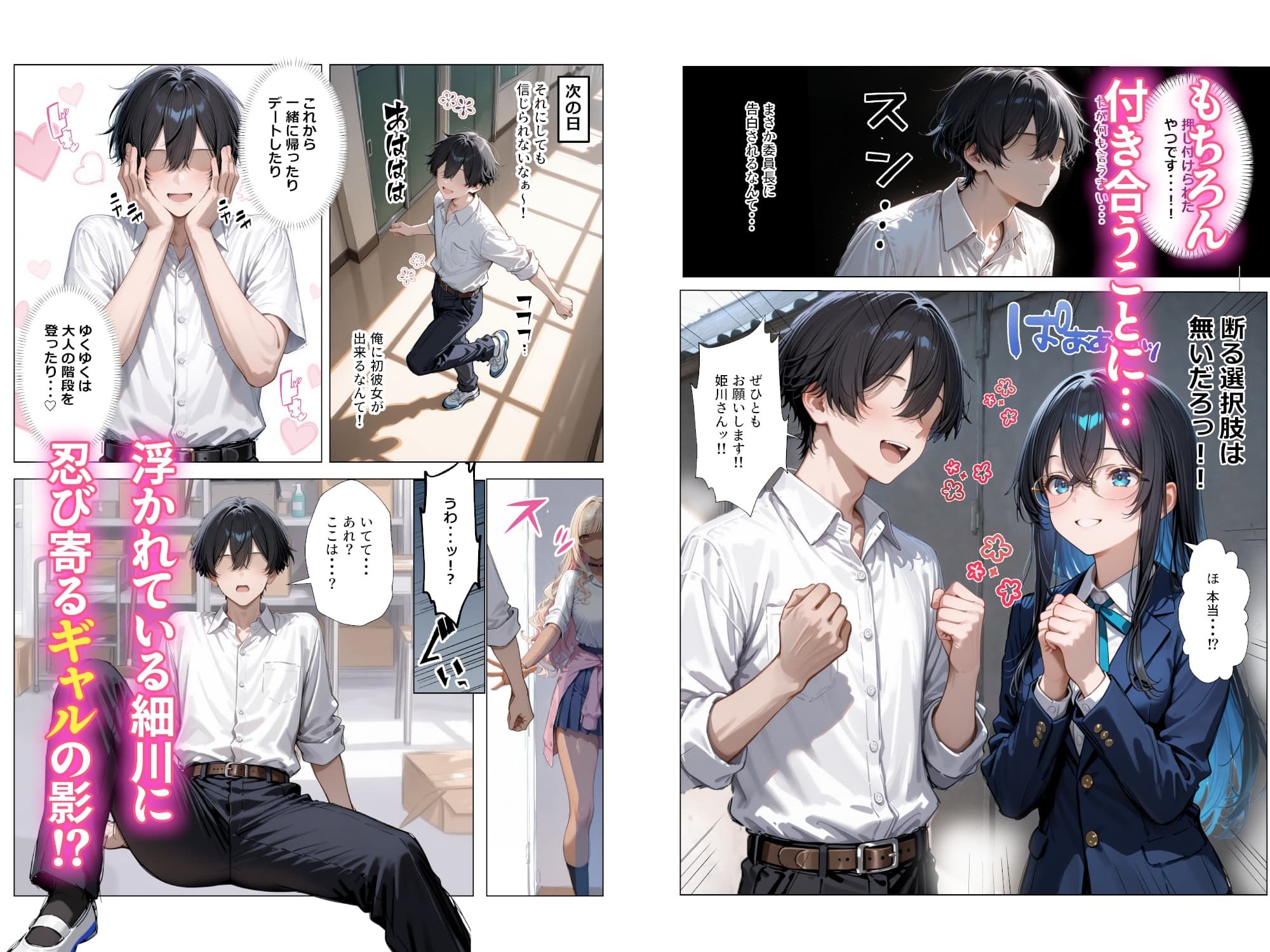 【無料エロ漫画】清楚彼女がいるのにギャルとの予行練習（生本番）がやめられない話