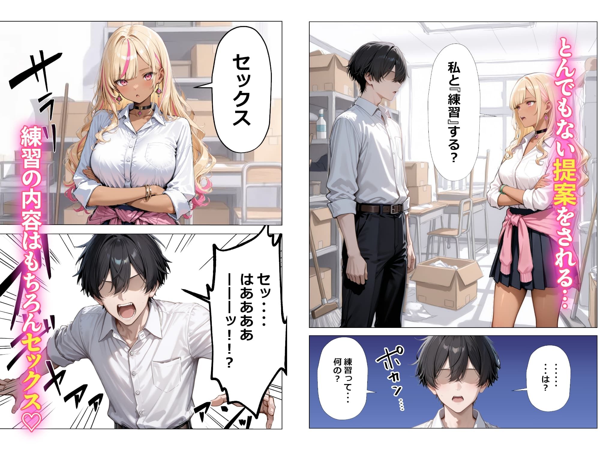 【無料エロ漫画】清楚彼女がいるのにギャルとの予行練習（生本番）がやめられない話