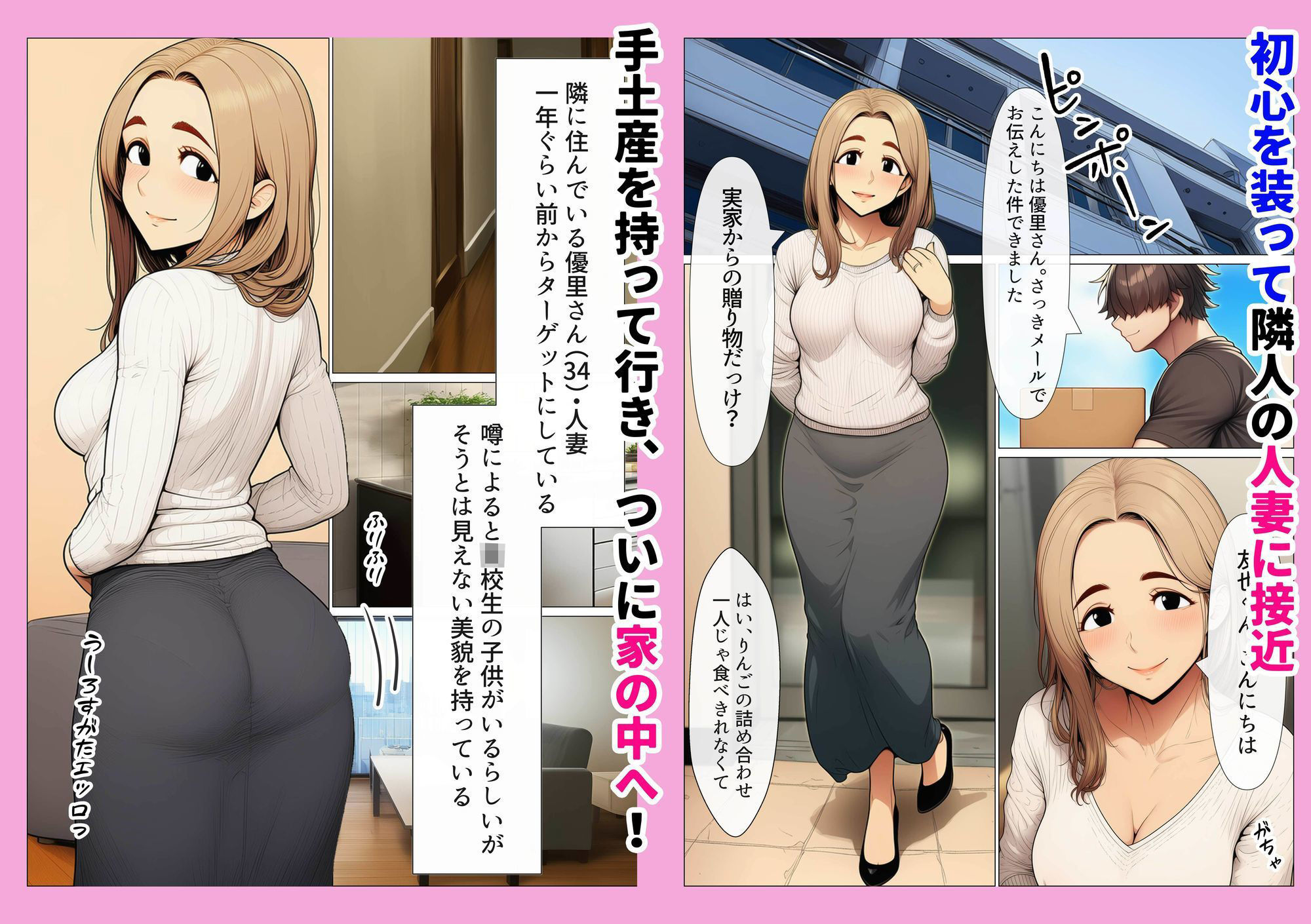 【無料エロ漫画】奥手のふりしてNTR成功！隣に住んでる美人主婦（34）は案外チョロかったw