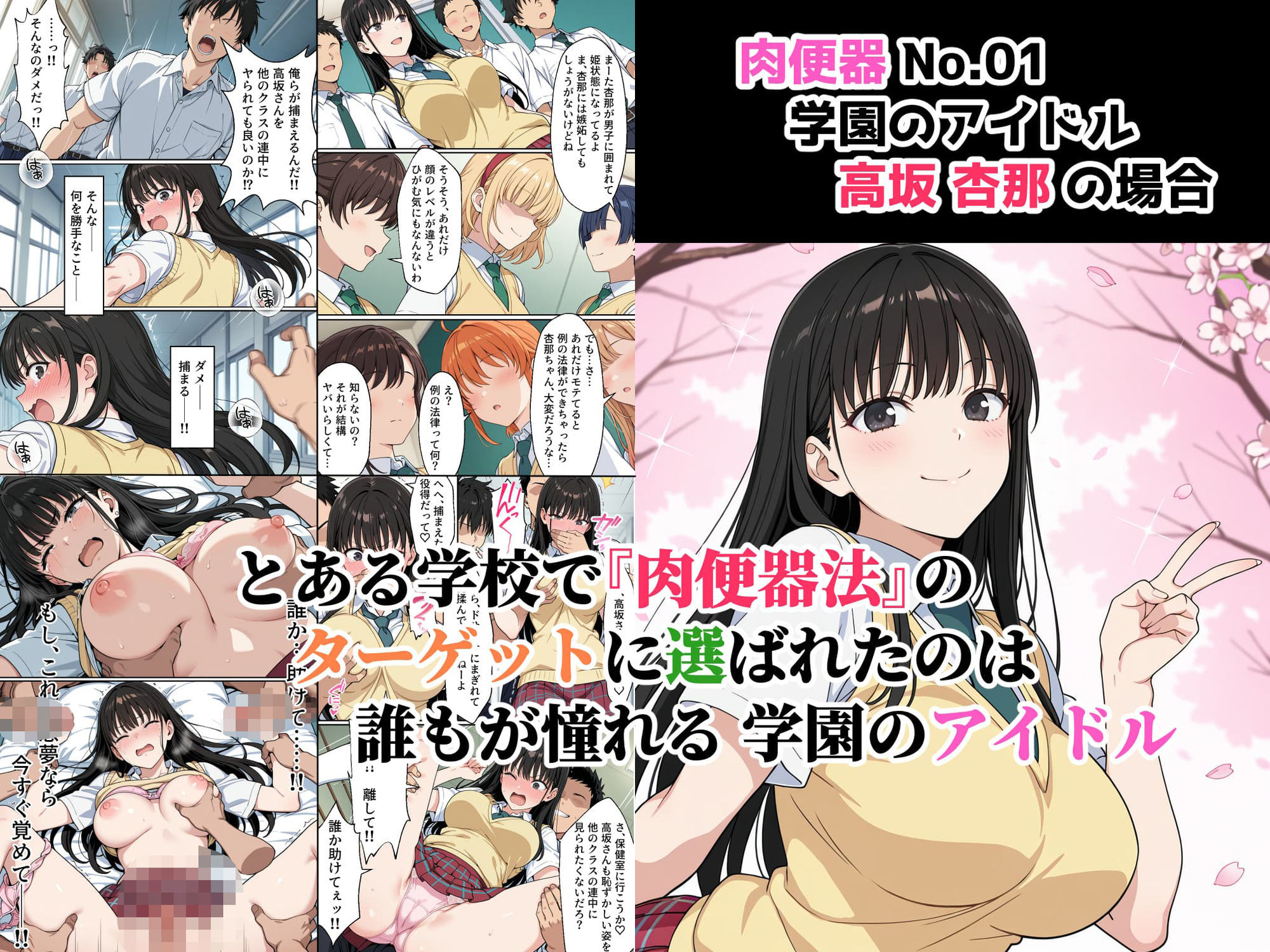 【無料エロ漫画】肉便器法の成立した世界で〜校内の好きな美少女を選んで肉便器にできる世界〜