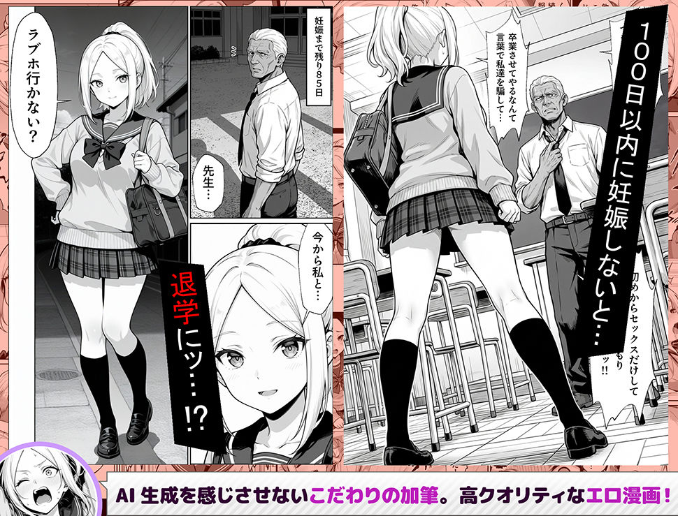 【無料エロ漫画】100日後に妊娠する女子校生 〜井高 美優莉 編〜