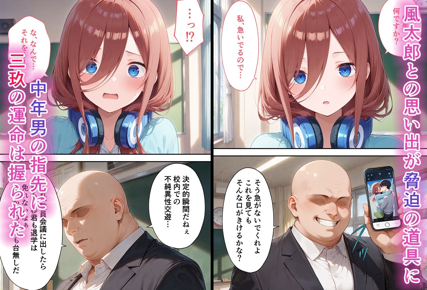 【無料エロ漫画】弱みを握られた俺の彼女が寝取られ堕ちるまで 三玖編