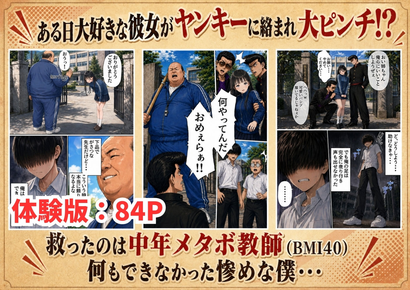 【無料エロ漫画】想いを寄せていたクラスメイトが中年メタボ教師（BMI40）と肉体関係だった件