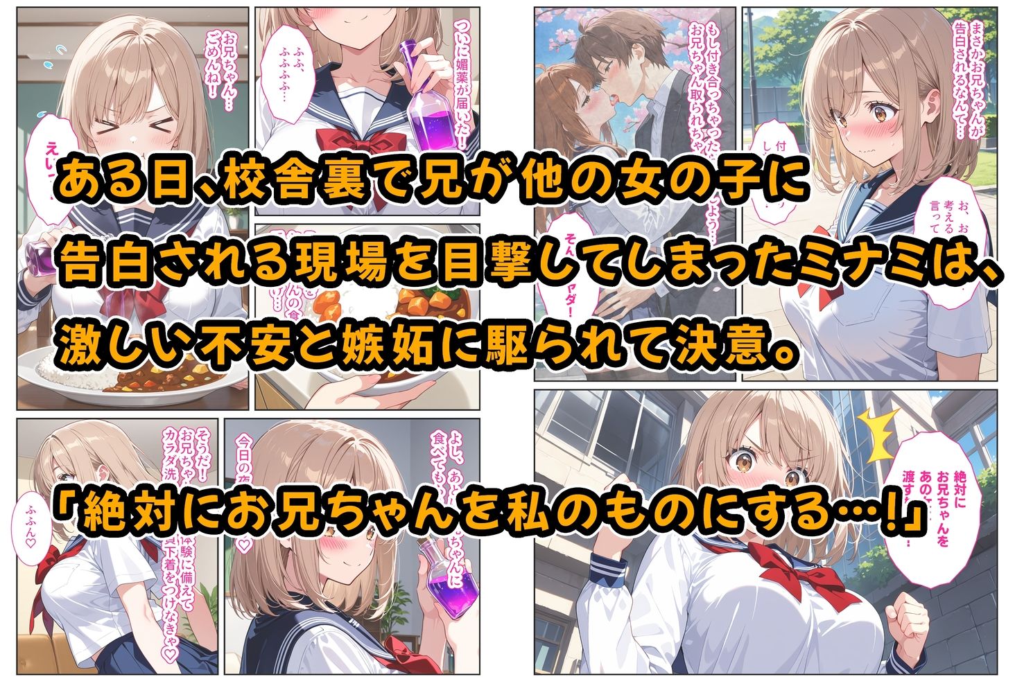 【無料エロ漫画】間違って媚薬を飲んで発情しちゃった爆乳妹が大好きな兄に中出しおねだりしてきた！