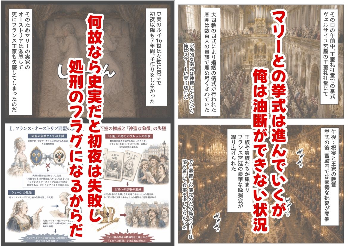 【無料エロ漫画】マリーアントワネットの夫に転生した俺は、ギロチン処刑を回避したい件