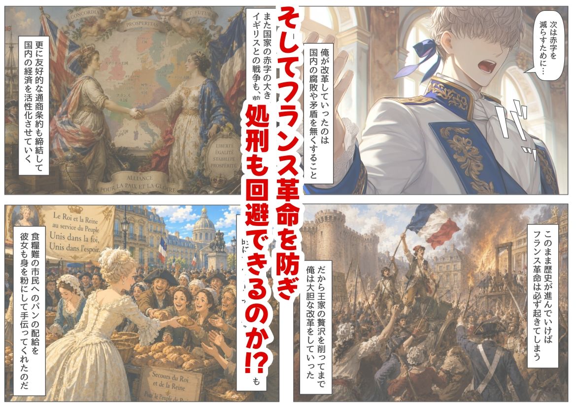 【無料エロ漫画】マリーアントワネットの夫に転生した俺は、ギロチン処刑を回避したい件