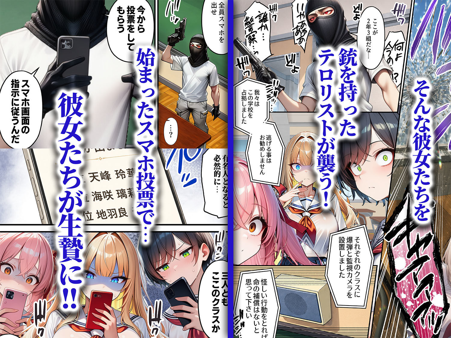 【無料エロ漫画】人質ライブ配信2 学園投票編 一軍女子がクラスのおもちゃ