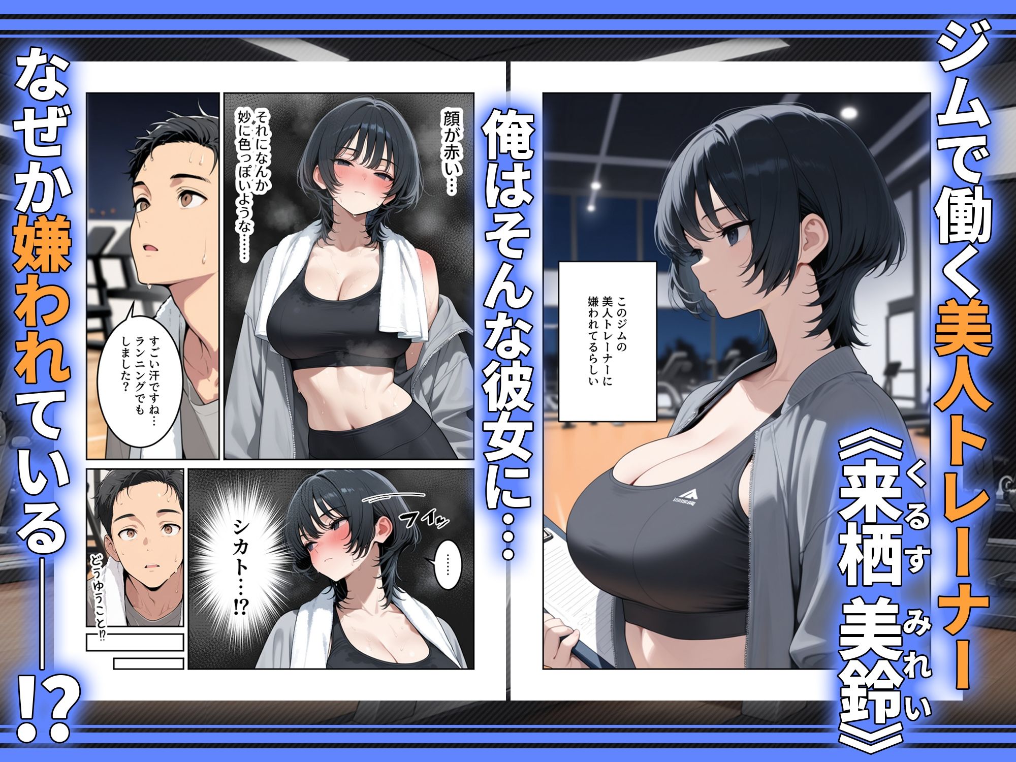 【無料エロ漫画】俺を嫌ってると思ってた美人トレーナーが実は体臭に興奮する汗匂いフェチだったので、筋トレ後の蒸れチンコでチン嗅ぎセックスしてあげた話