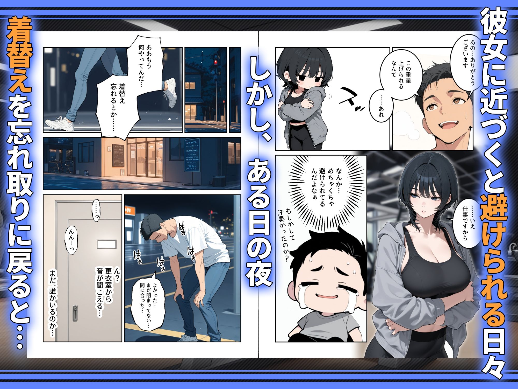 【無料エロ漫画】俺を嫌ってると思ってた美人トレーナーが実は体臭に興奮する汗匂いフェチだったので、筋トレ後の蒸れチンコでチン嗅ぎセックスしてあげた話