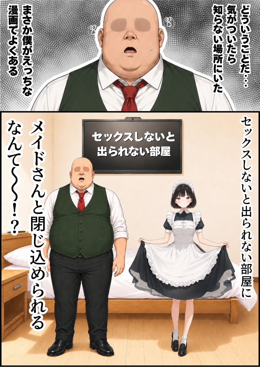 【無料エロ漫画】セックスしないと出られない部屋にジト目メイドさんと閉じ込められたんだが・・・