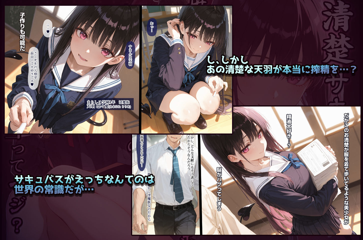 【無料エロ漫画】清楚サキュバス 世界が魔界と繋がって早10年 オレが教え子の搾精指導担当ってマジ？